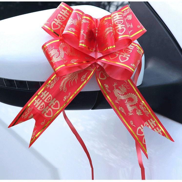 10/5pcs/bag 1.2cm/1.5cm/1.8cm/3cm/4.5cm "XI" Red Flower Bowknot Pull Bow Ribbon Snow Yarn Polyester Pull Flower(318L) - Image 7