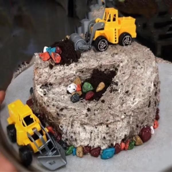 Excavator Cupcake Cake Topper Happy Birthday Cake Decor for Kids Birthday Party Decoration Child Gifts Toys(787L) - Image 4