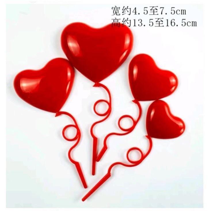 4pcs/set Heart-shaped Cake Toppers Creative Love Heart Cake Toppers Chic Heart-shaped Cake Picks Cake Decorative (1388L) - Image 5