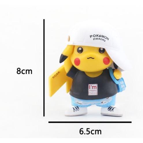 TOMY TAKARA Pokemon PVC Pikachu figures model toy collection gifts car home desktop cake decoration 鸭舌帽皮卡丘公仔(1786L) - Image 3