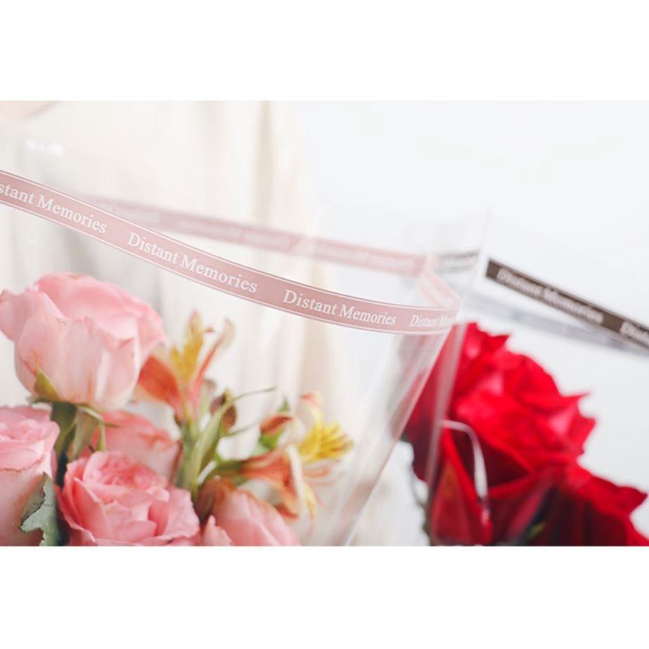 50pcs/pack Cellophane Flower Wrapping Paper Rose Opp Plastic Printed Bag Bouquet Packaging Material(553L) - Image 3