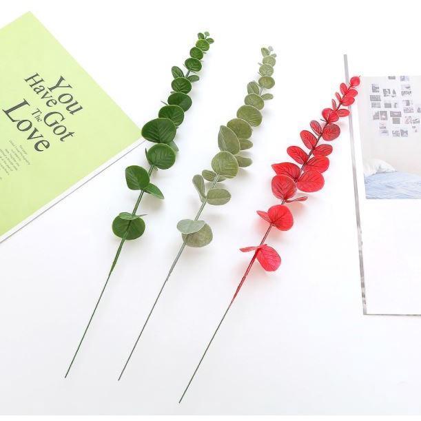 1Pc Plastic Eucalyptus Leaves Fake Plants Flower Material for Wedding Flower Wall Home Decor Greenery Plant Leaf (1752L) - Image 4