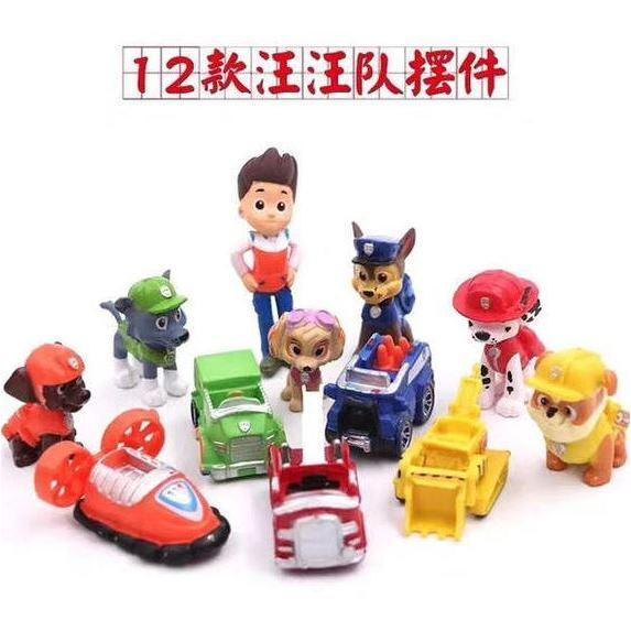 12pcs Paw Patrol Birthday Cake Decoration Puppy Patrol PVC Action Figures Patrulha Canina Kids Toys (975L)_ - Image 2