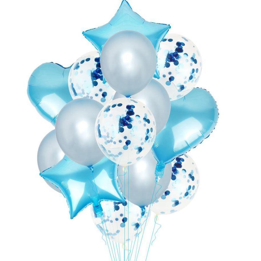 14Pcs 12inch Latex Colorful Balloons Confetti Air Balloons Inflatable Ball Helium Balloon For Birthday Wedding (488L) - Image 10