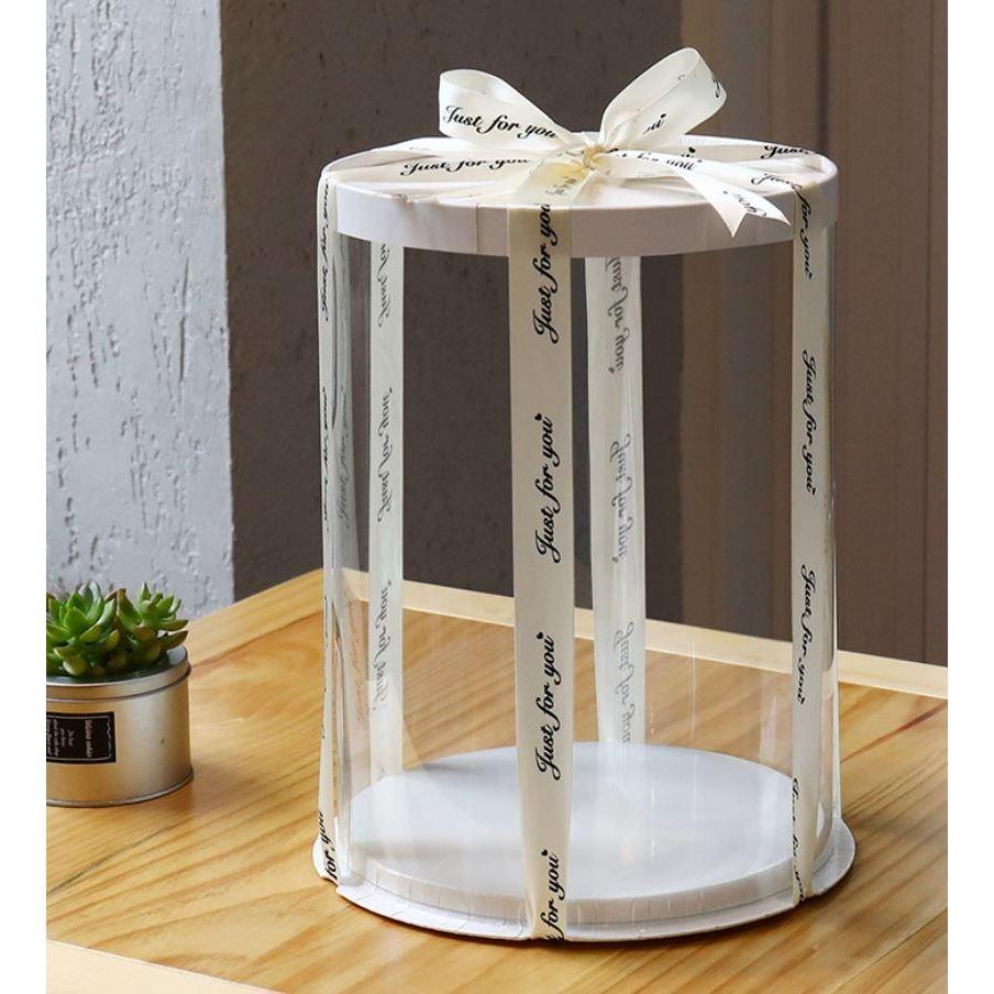 6/8/10 inch Transparent Empty White Paper/PVC Round Gift Box for Cake Box Teddy Bear Rose Bear Flower Rabbit Gift(897L) - Image 18