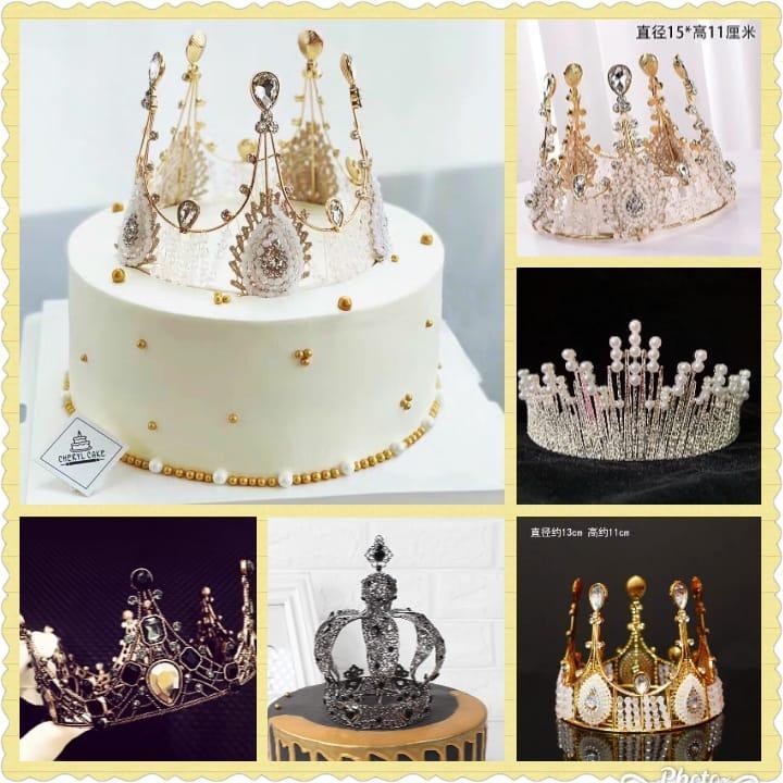 1pc Princess Crown Cake Topper Birthday Ornaments Headdress Crown Topper Cake Decoration For Birthday Party(1301L)