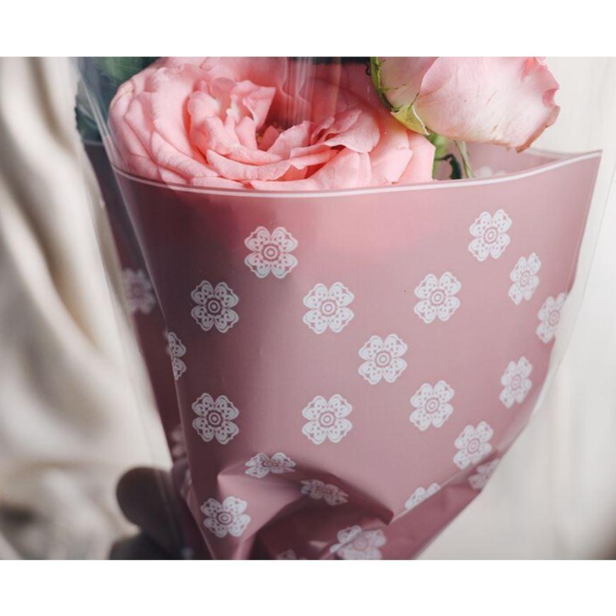 50pcs/pack Cellophane Flower Wrapping Paper Rose Opp Plastic Printed Bag Bouquet Packaging Material(553L) - Image 4