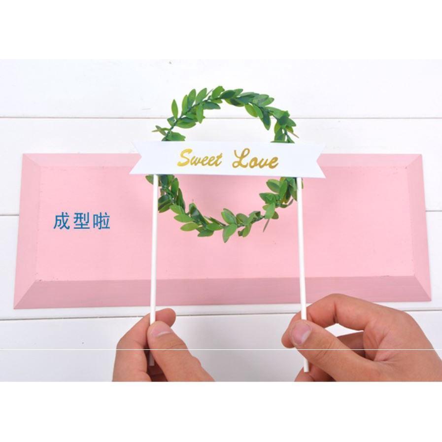 1pcs/set wreath flower love Cake card paper holiday Party Cute birthday decorations bunting Holiday wedding(354L) - Image 4
