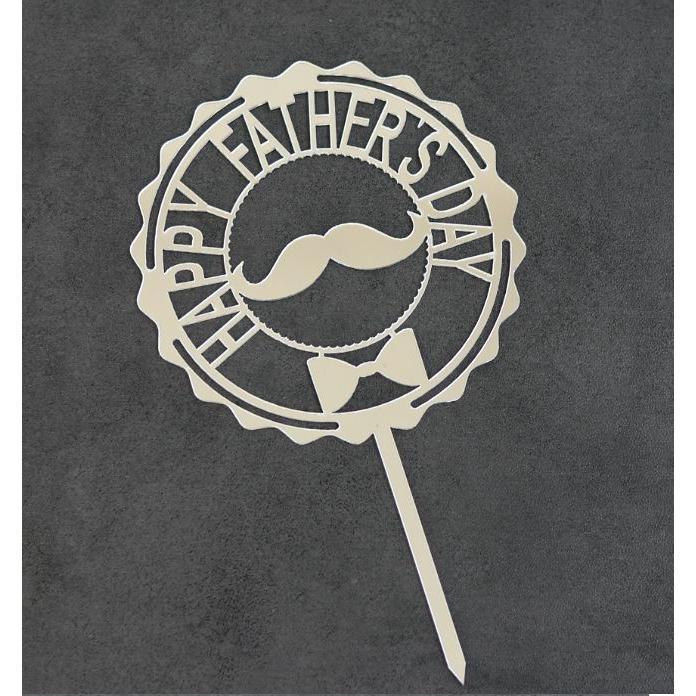 Happy Father's Day Cake Topper Gillter Best Day Cake Flag for Family Birthday Fathers Party Baking Decoration(425L) - Image 2