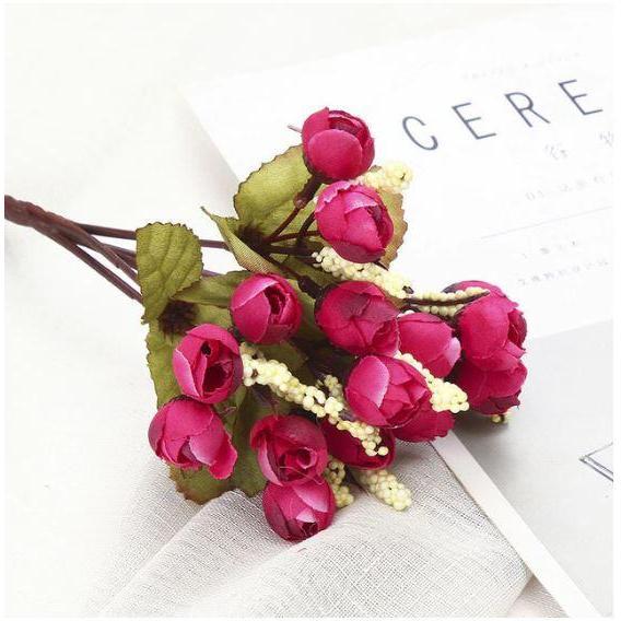 Silk Small artificial Rose Daisy Camellia flowers party home decor wedding decoration accessories(652L) - Image 10