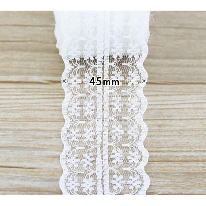 1y 4.5cm Lace Ribbon Lace Trim Fabric Rustic Wedding Decoration Handcrafted Embroidered Sewing Clothes Dress(1887L) - Image 2