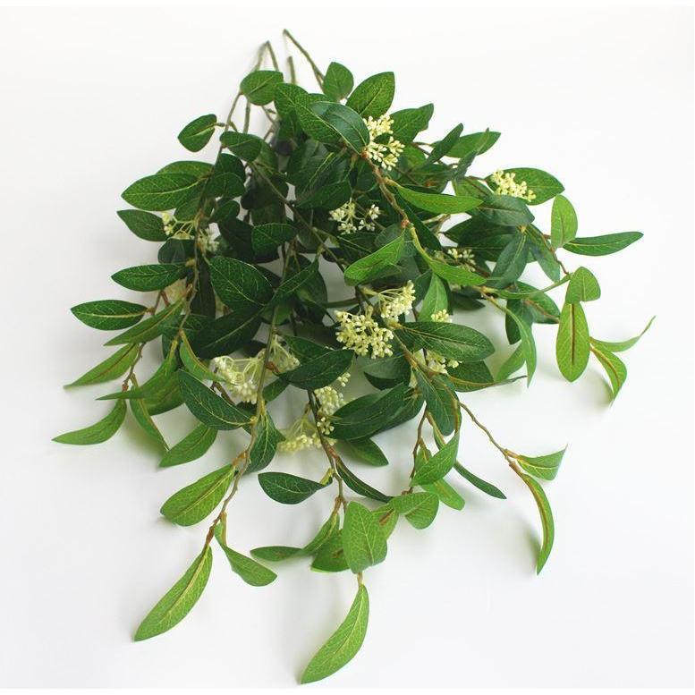 Fake Plants Home Decoration Artificial Branch Osmanthus Leaves with Flower 3 Branch Laurel Branches (1286L) - Image 6