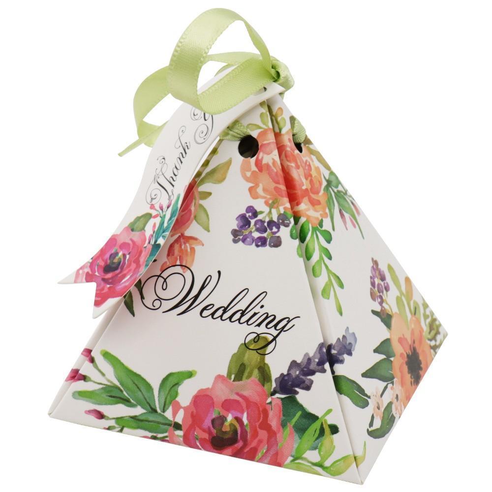 100pcs Pyraimid Flower Candy Box