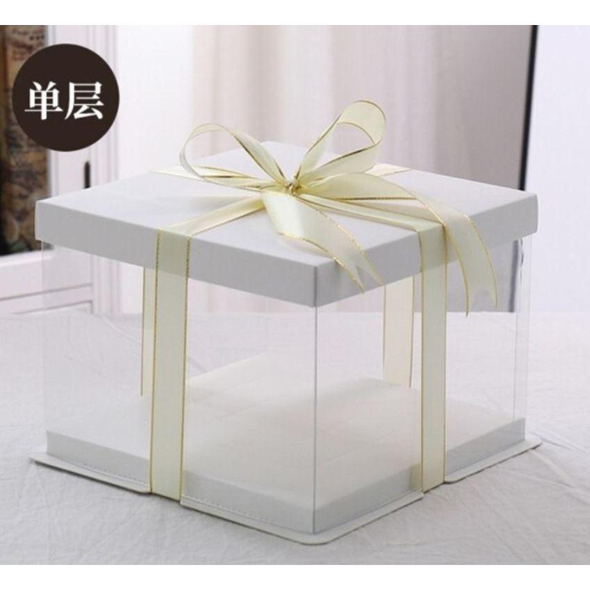 6/8/10inch Square Cake Box Transparent Clear Exhibition Storage Packing Plastic Festival Flower Wedding Birthday (980L) - Image 18
