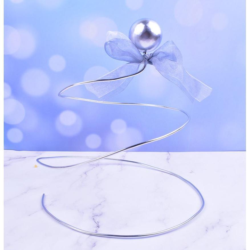Golder Silver Ball Star Wire Iron Ring Circle Art Ribbon Cake Topper Birthday Decoration(1360L) - Image 12