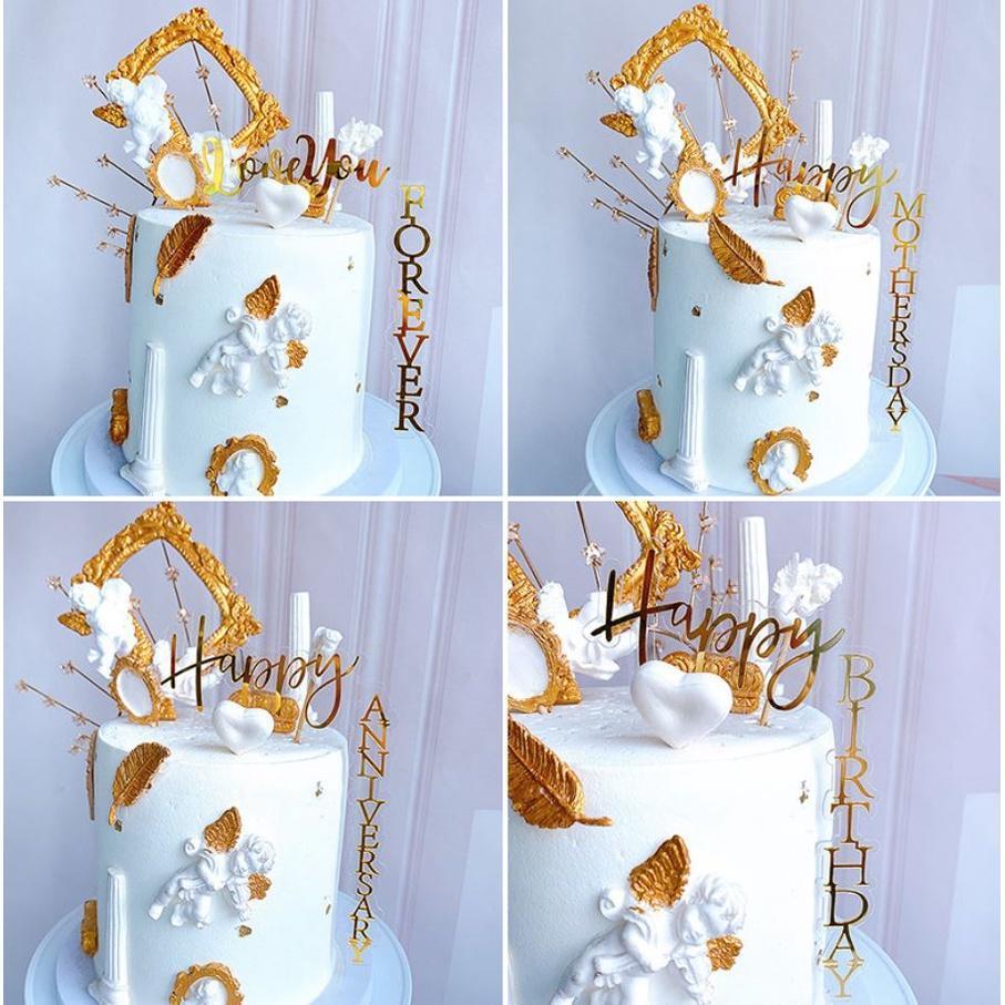 Happy Birthday Anniversaries Acrylic Cake Topper Cake Toppers Birthday Cakes Party Wedding(994L)