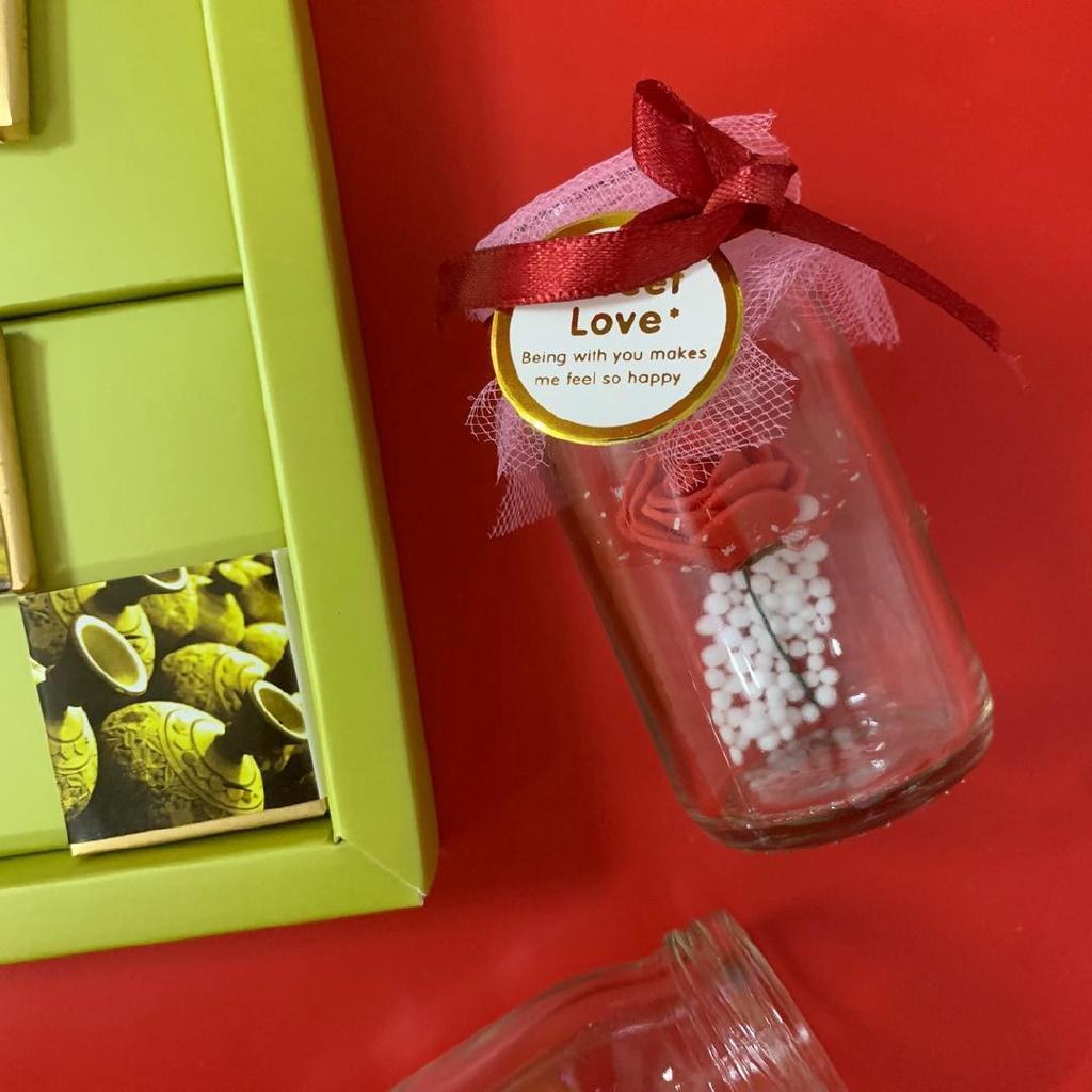 Mini Red Flower Clear Gift Glass Bottles Vials Jars Containers DIY (680L) - Image 2