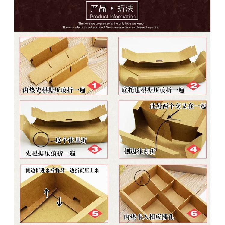2/4/6pcs Moon Cake Cookie Biscuit Box Drawer Kraft Paper Box Window Cake Macaron Gift Box Packaging Wedding (1435L) - Image 7