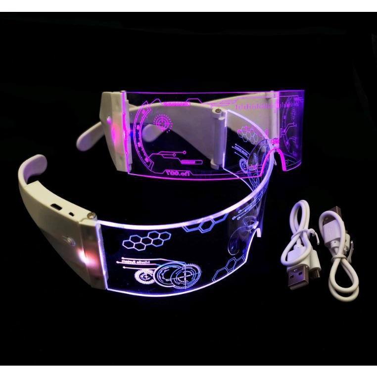 1pc LED Luminous Glasses EL Wire Neon Light Up Visor Eyeglasses Bar Party EyeWare For Halloween Christmas Parties(1900L) - Image 5