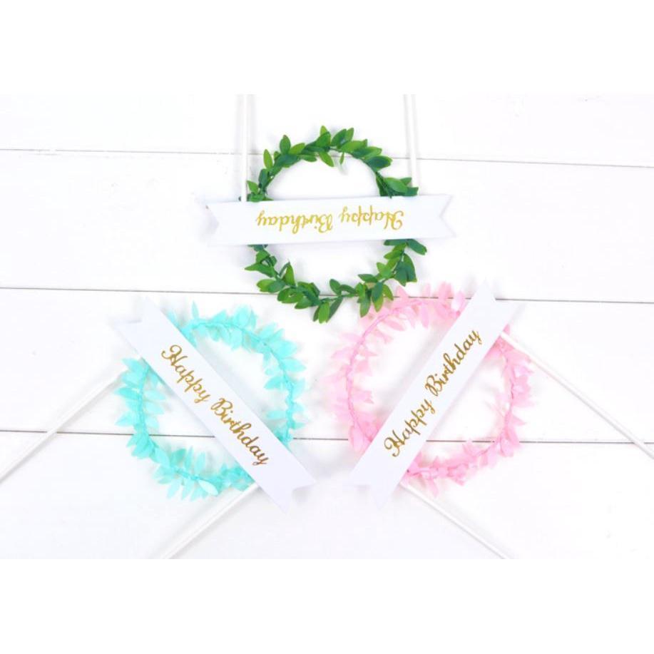 1pcs/set wreath flower love Cake card paper holiday Party Cute birthday decorations bunting Holiday wedding(354L) - Image 2