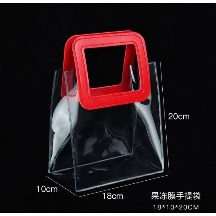 Gift Packing Bags with Handles Pvc Transparent Handbag Wedding Party Decoration Bridesmaid Souvenirs Flower(1848L) - Image 8