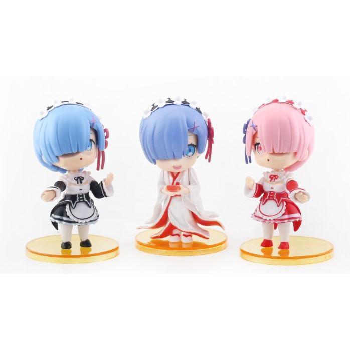 Anime Life in a different world from zero PVC Model Maid Subaru Natsuki Emilia Rem Ram Action Figures 蕾姆爱蜜莉雅装扮模型(1790L) - Image 4