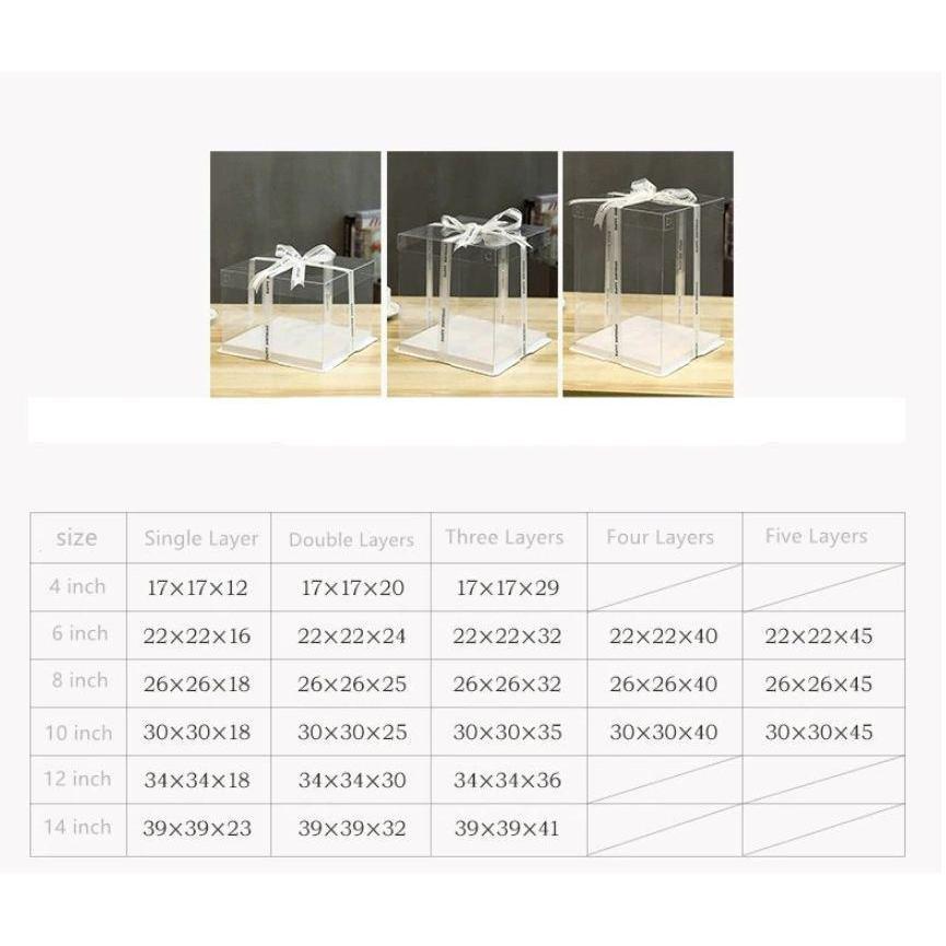 4/6/8/10/12inch Pink Lip And Base Transparent Rectangle Cake Box New Clear Gift Flower Cake Box Dustproof (905L) - Image 6