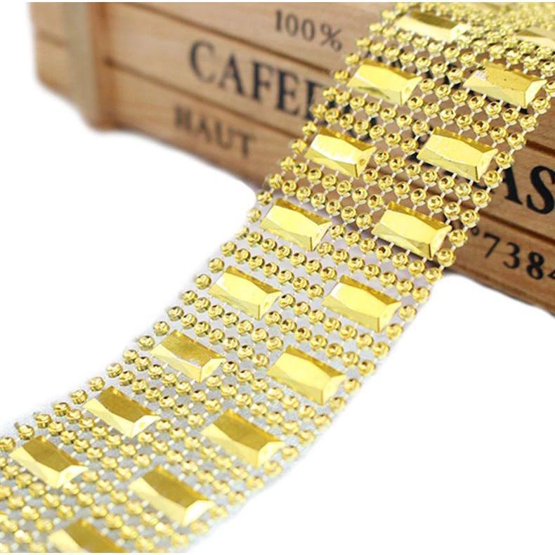 1yard/pack Bling Diamond Mesh Roll Sparkle Acrylic Party Birthday Wedding Table Cake Rhinestone Wrap 塑料仿钻线排钻 (621L) - Image 6