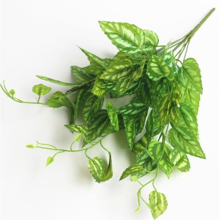 9 Fork Artificial Plant Plastic Grass Turtle Leaves Wall Green Plant Accessories Party Wedding Decoration (1287L) - Image 4