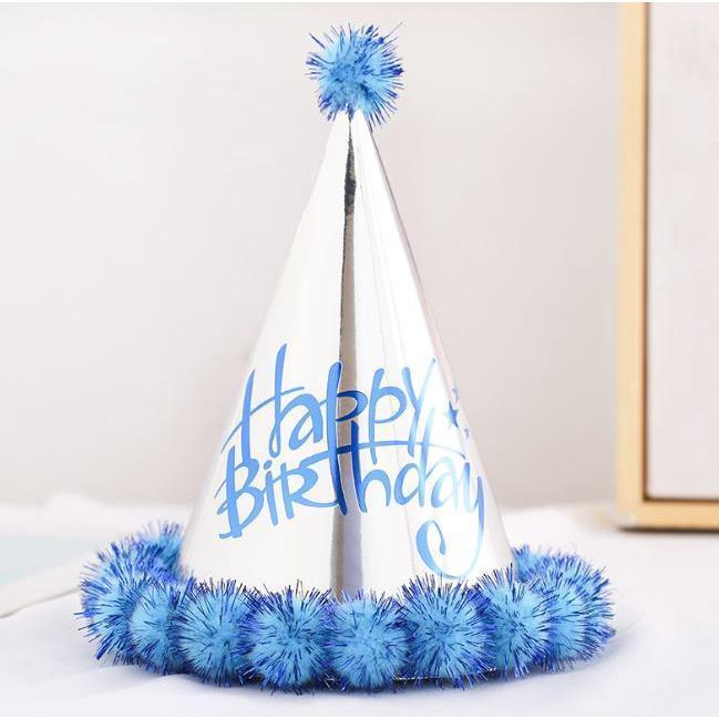 1PCS Birthday party decoration hair ball party hat children adult birthday dress up supplies plush ball party (1935L) - Image 10