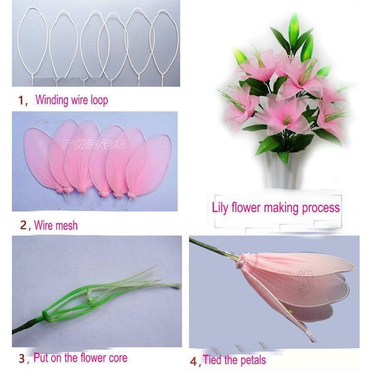 10pcs/pack Silk flower material stockings color wire mesh flower special 22# 彩色铁丝 (278L) - Image 5