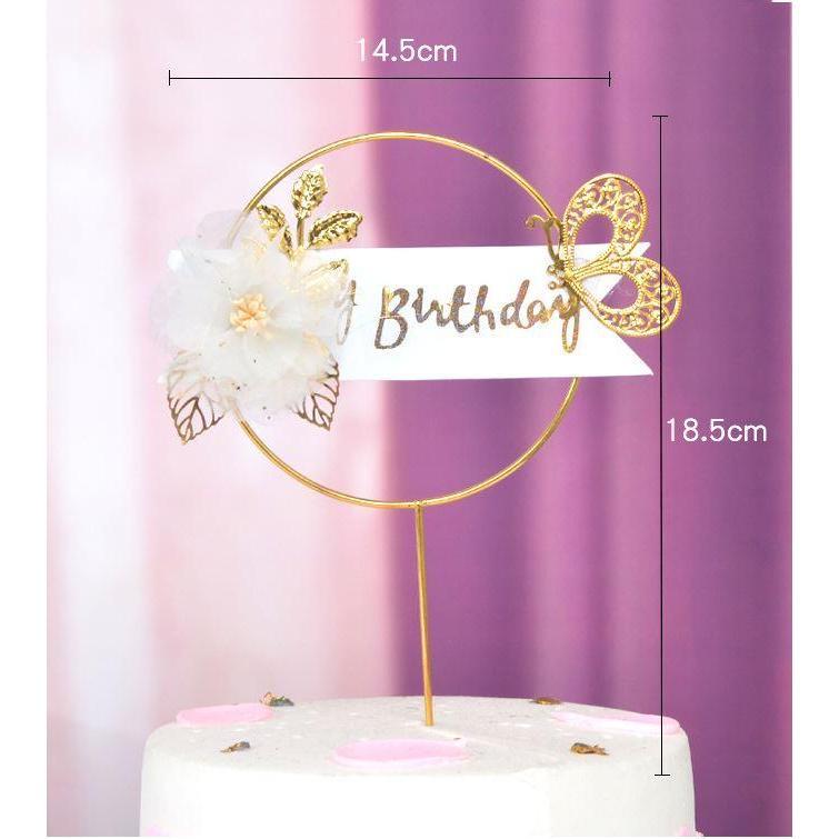Pearl Crown Iron Garland Happy Birthday Cake Topper Prince Princess Theme Wedding Cake Decoration Kids Favors(1150L) - Image 5