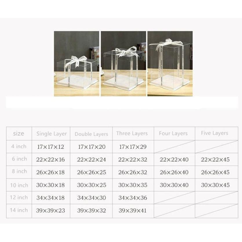 4/6/8/10/12inch Square Cake Box Child Birthday Cake Gift Packaging Toy rose bear flower gift box Transparent pack(908L) - Image 7