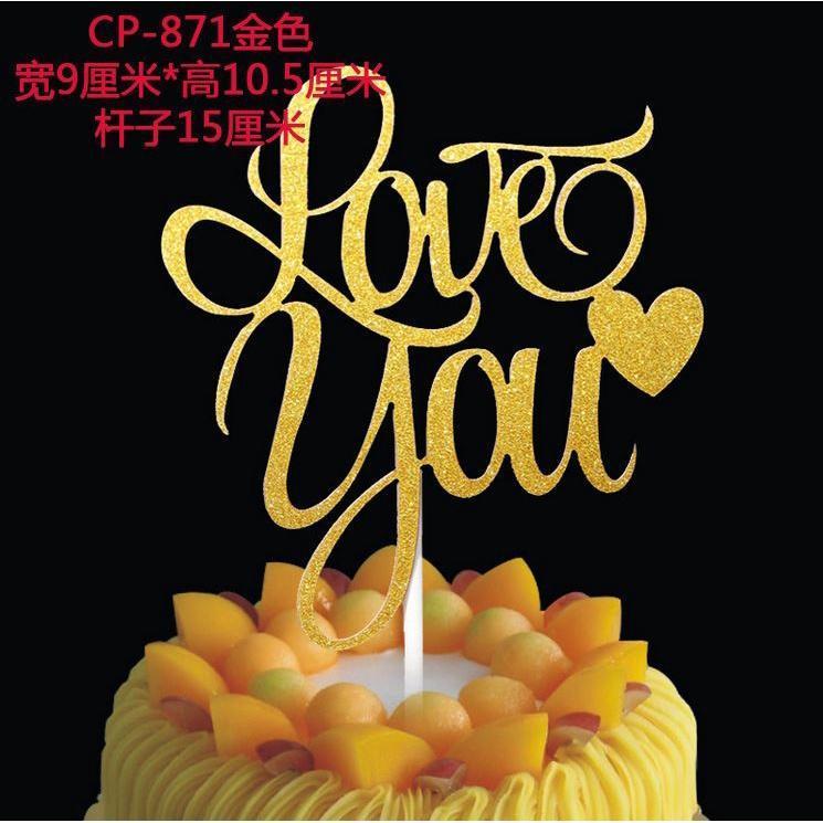 Happy Birthday Love You Glitter Calligraphy Bling Sparkle Decoration Sign Happy Birthday Cake TopperBirthdayDecor(1142L) - Image 10