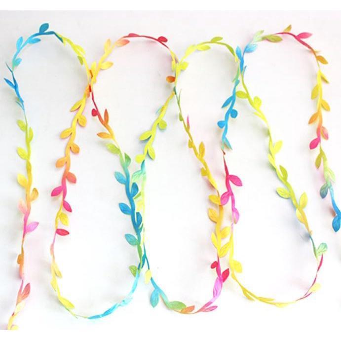 1yard Leaf Artificial Flower Colorful Leaves Ivy Vine Ribbon For Home Wedding Decoration DIY(1781L) - Image 5