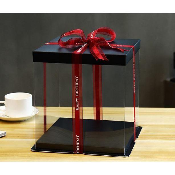 6/8/10inch Square Cake Box Transparent Clear Exhibition Storage Packing Plastic Festival Flower Wedding Birthday (980L) - Image 13