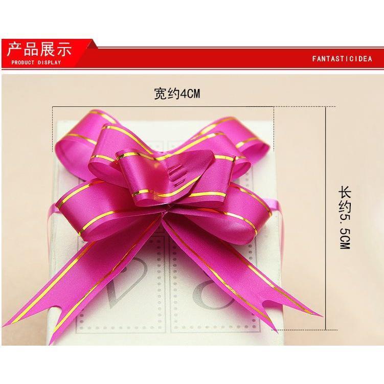 10pcs 12# Mini Ribbon (Gold) Flowers Bows Bowknot Gifts Craft For Party Home Festival Decoration(182L) - Image 8