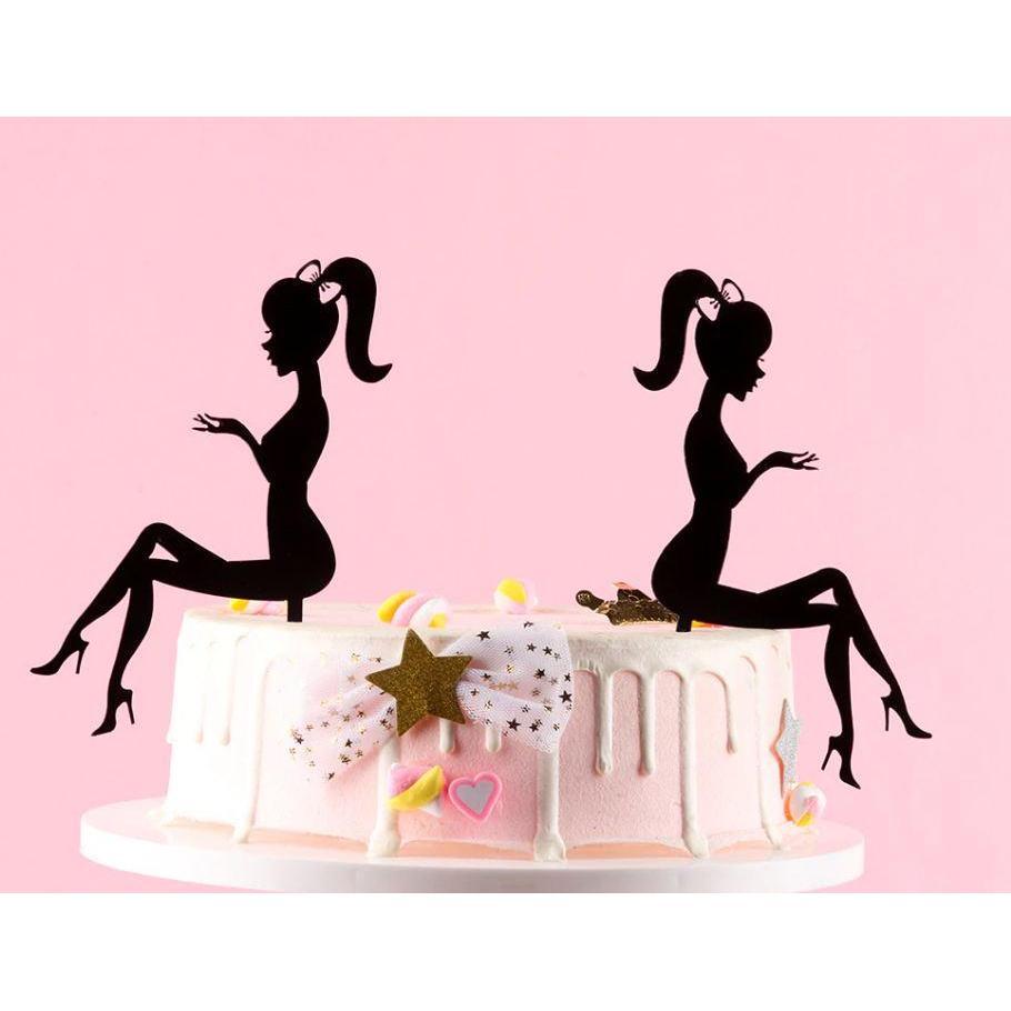 New Fashion High Heels Lady Girl Acrylic Cake Topper Wedding Decorations Happy Birthday Cupcake Topper(759L)