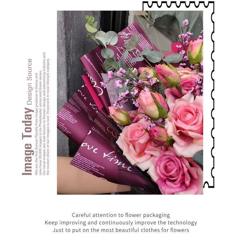 1pc English Letters Hanfei-Paper Ouya Wrapping Paper Waterproof Flowers Korean Bouquets Packing Materials Florist(1164L) - Image 8