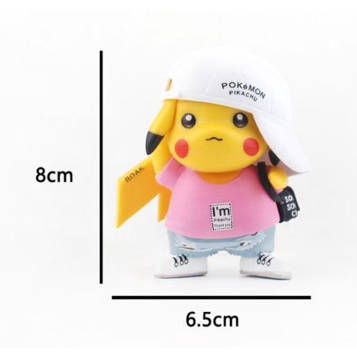 TOMY TAKARA Pokemon PVC Pikachu figures model toy collection gifts car home desktop cake decoration 鸭舌帽皮卡丘公仔(1786L) - Image 5
