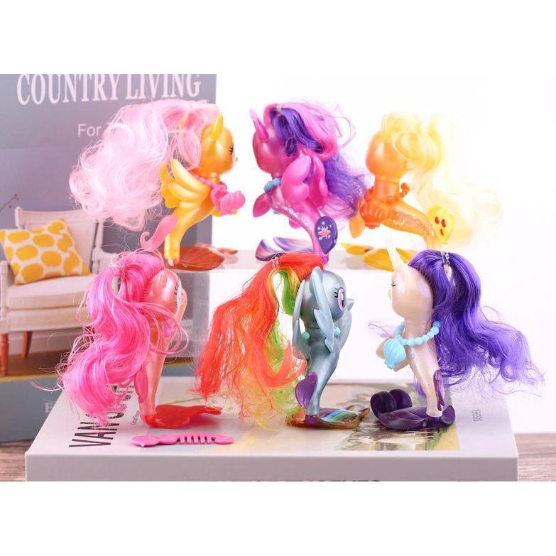 My Little Pony Twilight Sparkle Cute Fishtail Pony Toys Doll Kids Girl Cartoon Kawaii Anime Figurine Model鱼尾小马(1654L) - Image 3