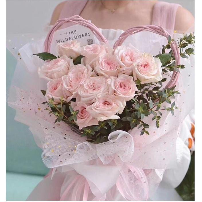 1roll Star Moon Soft Lace Mesh Wrapping Paper Flower Bouquet Florist Supplies DIY Decor Valentine's Day Gift(1420L) - Image 8