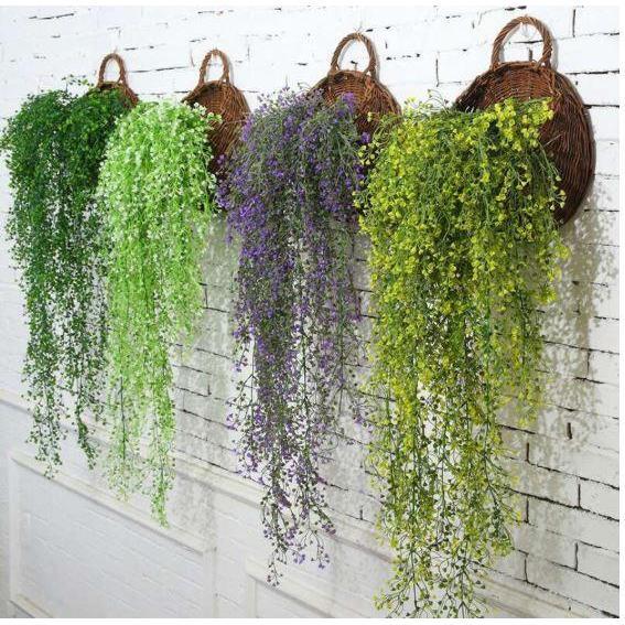 Artificial Hanging Flower Plant Fake Vine Willow Rattan Flowers Artificial Hanging Plant Garden Wall (661L)