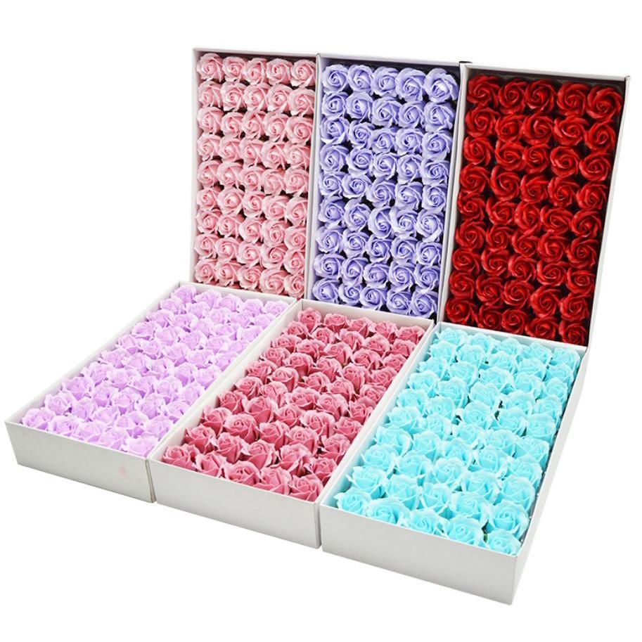 50pcs box New and High Quality 4.5cm Rose Soap Flower Romantic Wedding Party Gift Handmade Flower (671L) - Image 2