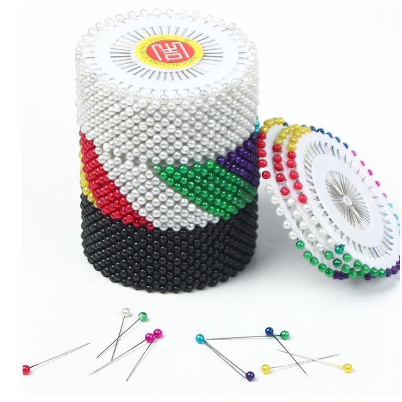 40Pcs Multicolor Black White Sewing Pins Plastic Pearl Head Needle Pins Quilting Straight Pins for Dressmaking (1873L) - Image 2