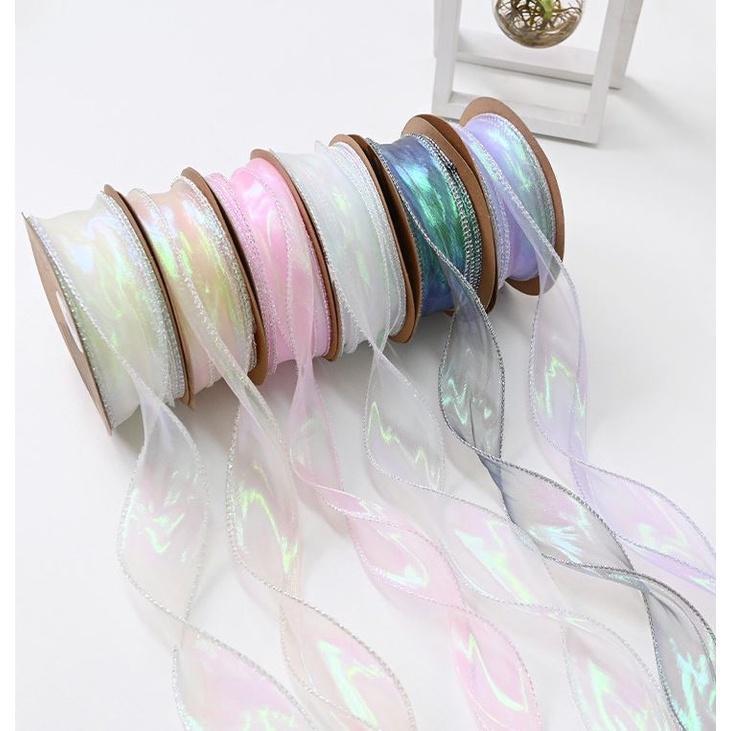 4cm 10 yards Fancy Fishtail Ribbon DIY Headpiece Hair Bow Flower Wrap Bouquet wave yarn gift(1886L) - Image 4