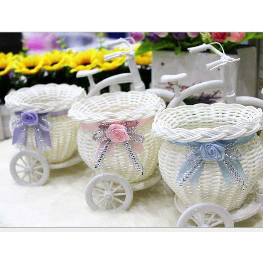 Creative Tricycle Room Ornament Rattan Big Wheel Float Round Simulation Rattan Small Float Flower Pot Decoration(258L) - Image 6