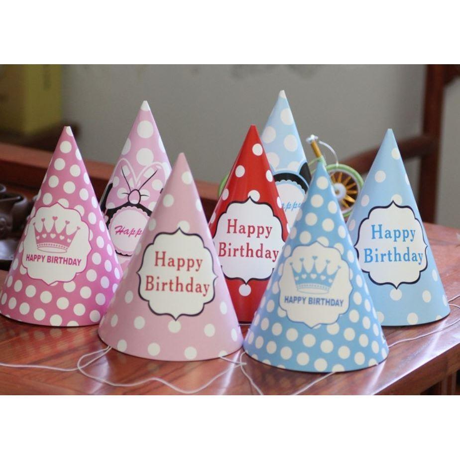 5pcs Happy Birthday Party Hats Paper Handmade Cap Shower Baby Decoration 生日帽 (574L)