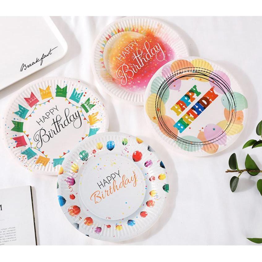 5pcs 7 inch Colorful party tray Disposable birthday party paper plates Printed Bronzing Cake Paper Party(1933L) - Image 3