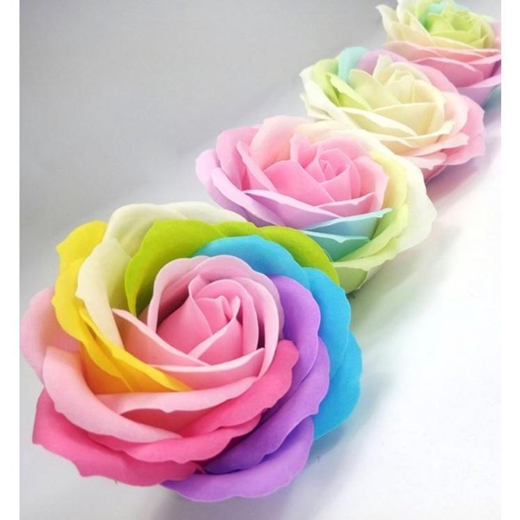 Large 8cm Colorful Soap Rose Flower Heads Rainbow Luminous Eternal Flower Head Creative DIY Flower Bouquet (1640L)